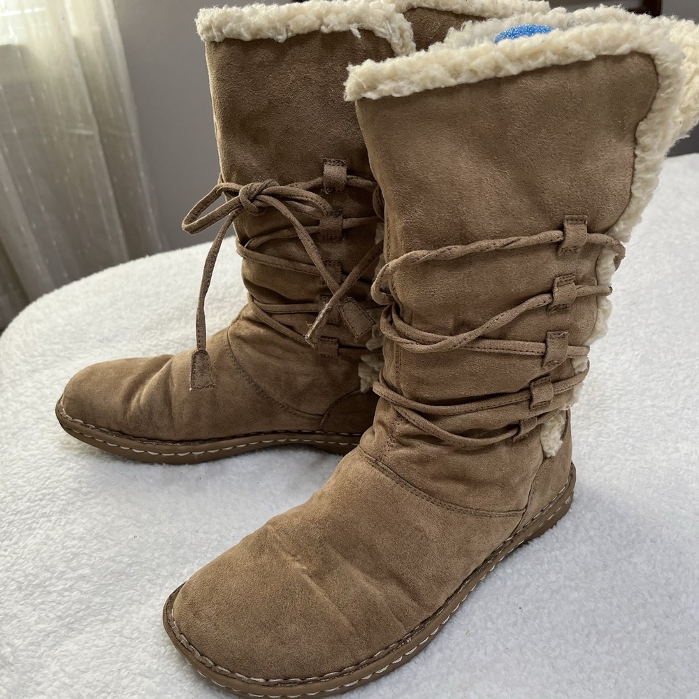 Airwalk Women's Faux Suede, mid calf, pull-on Faux fur lined, warm Boots, Sz 8